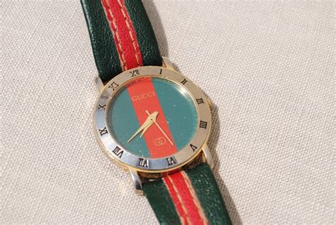 gucci watch with red black strap vintage|Gucci watch strap men.